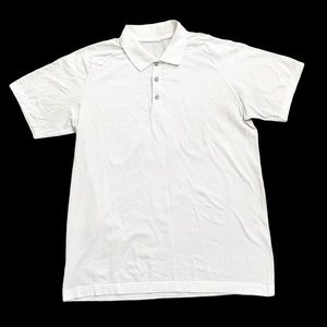 Lululemon Metal Vent Tech Polo Short Sleeve Shirt White Size Large Golf